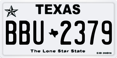 TX license plate BBU2379