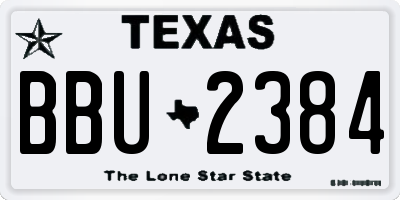 TX license plate BBU2384
