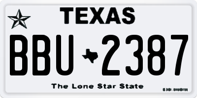 TX license plate BBU2387