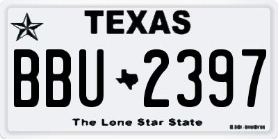 TX license plate BBU2397