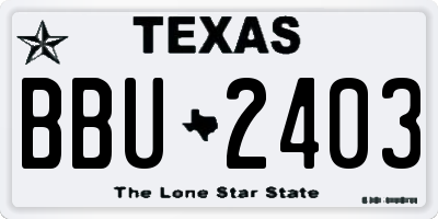 TX license plate BBU2403