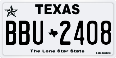 TX license plate BBU2408