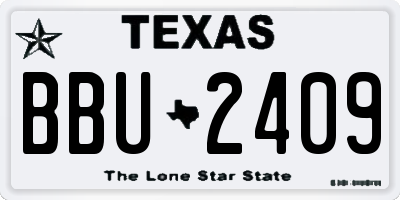 TX license plate BBU2409
