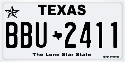 TX license plate BBU2411
