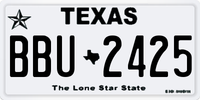 TX license plate BBU2425