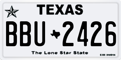 TX license plate BBU2426