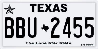 TX license plate BBU2455