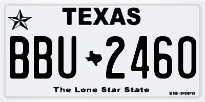 TX license plate BBU2460