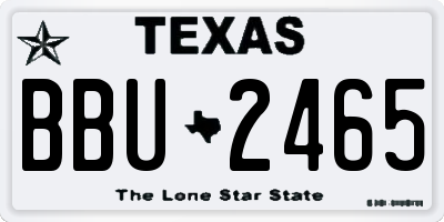 TX license plate BBU2465