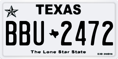 TX license plate BBU2472
