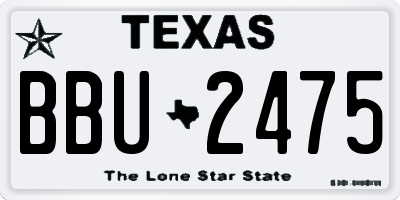 TX license plate BBU2475