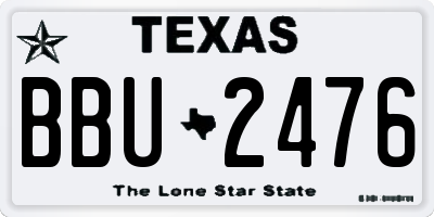 TX license plate BBU2476