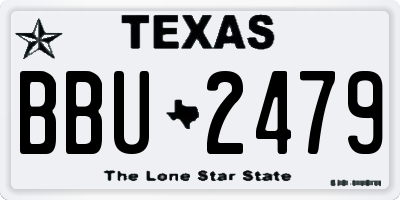 TX license plate BBU2479