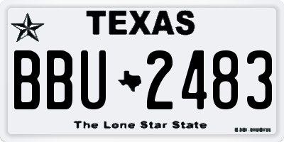 TX license plate BBU2483