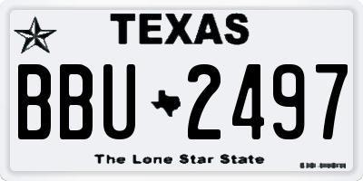 TX license plate BBU2497