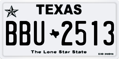 TX license plate BBU2513