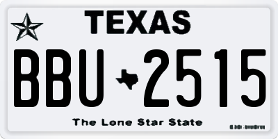 TX license plate BBU2515