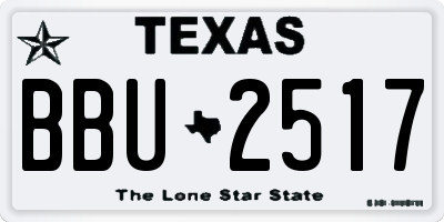 TX license plate BBU2517
