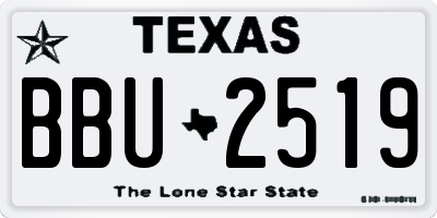 TX license plate BBU2519
