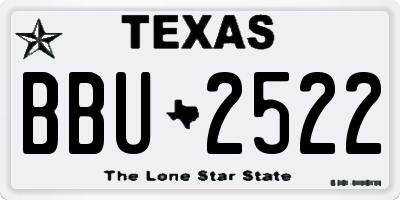 TX license plate BBU2522