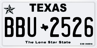 TX license plate BBU2526
