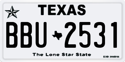TX license plate BBU2531