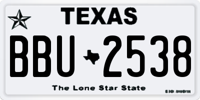 TX license plate BBU2538