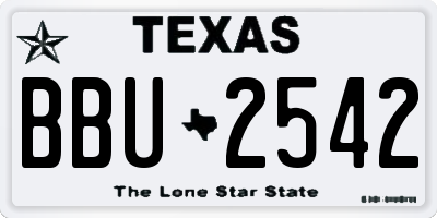 TX license plate BBU2542
