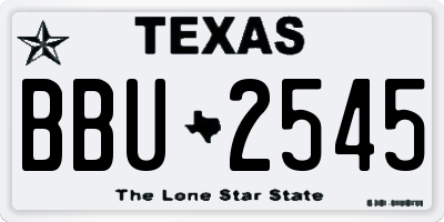 TX license plate BBU2545
