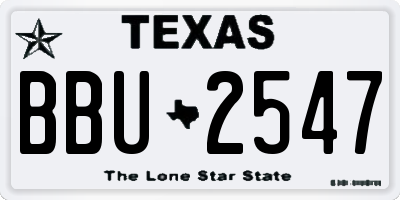 TX license plate BBU2547