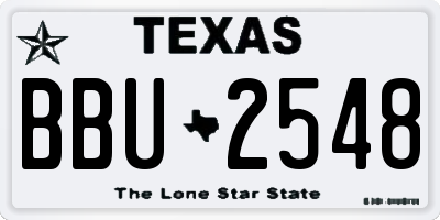 TX license plate BBU2548