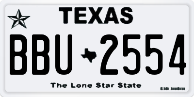 TX license plate BBU2554