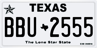 TX license plate BBU2555