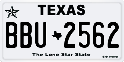 TX license plate BBU2562