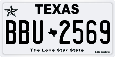 TX license plate BBU2569