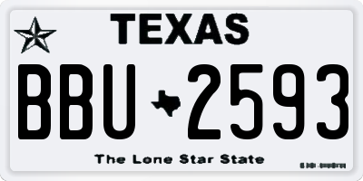 TX license plate BBU2593
