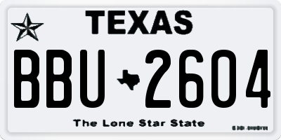 TX license plate BBU2604