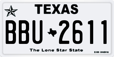 TX license plate BBU2611