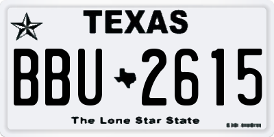 TX license plate BBU2615