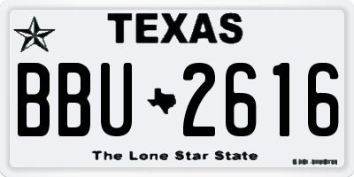 TX license plate BBU2616