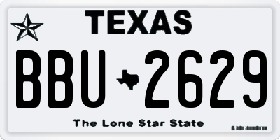 TX license plate BBU2629