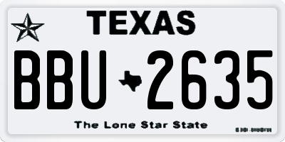 TX license plate BBU2635
