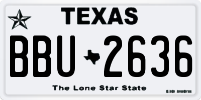 TX license plate BBU2636