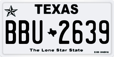 TX license plate BBU2639