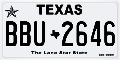 TX license plate BBU2646