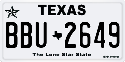 TX license plate BBU2649