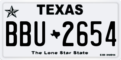 TX license plate BBU2654