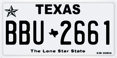 TX license plate BBU2661