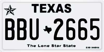 TX license plate BBU2665