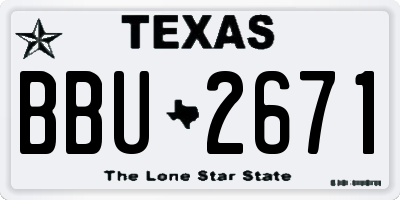 TX license plate BBU2671